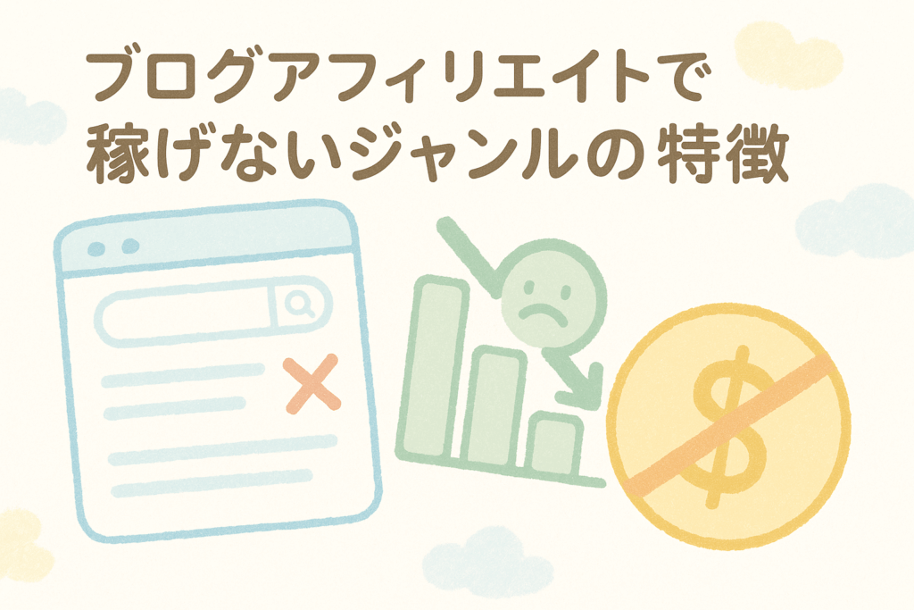 ブログアフィリエイトで稼げないジャンルの特徴