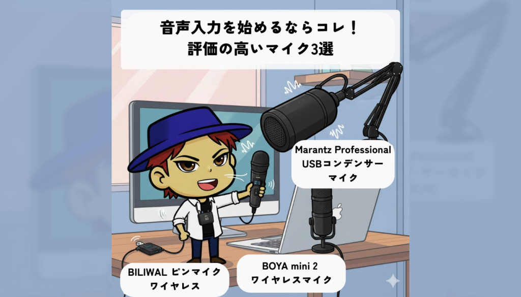 音声入力を始めるならコレ！評価の高いマイク3選