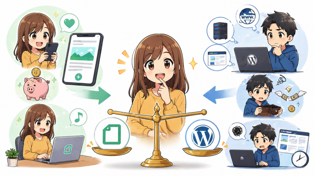 noteとブログ（WordPress）の違いを徹底比較