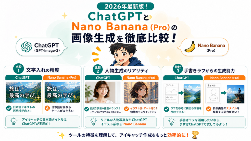 ChatGPTとNano Banana（Pro）の画像生成を徹底比較